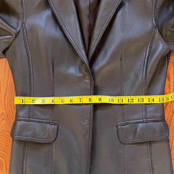 Michael Kors Brown Leather Blazer Jacket - Picture 8 of 11